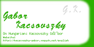 gabor kacsovszky business card